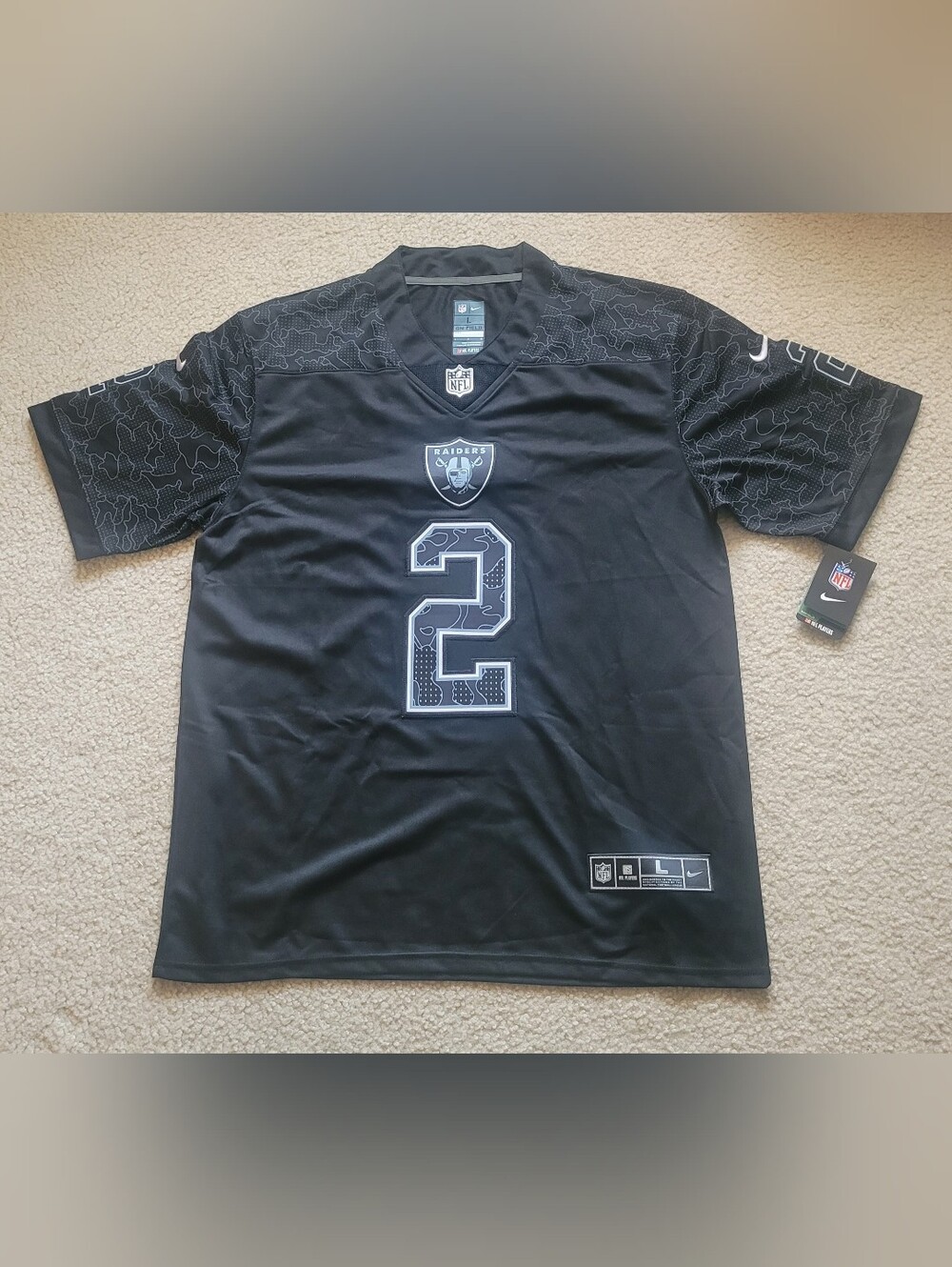 Las Vegas Raiders Ashton Jeanty #2  Black Stitched NFL Jersey Men L